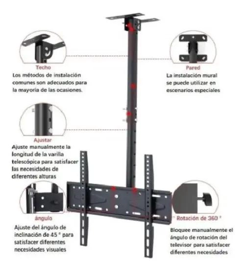 SOPORTE AJUSTABLE PARA TV DE 32 A 75 PULGADAS EN TECHO O PARED - 5