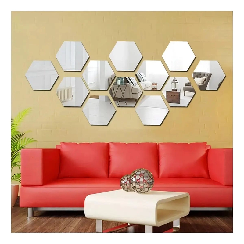 PACK DE 12 ESPEJOS ADHESIVOS HEXAGONALES PARA DECORACION - 7
