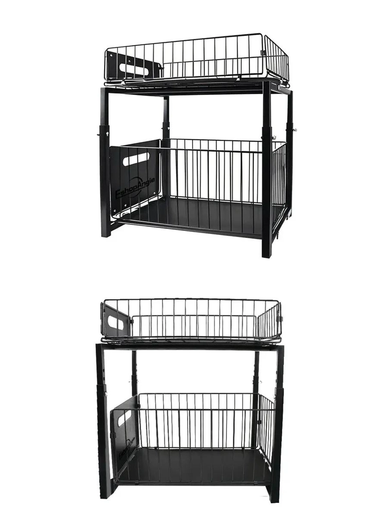 ESTANTE ORGANIZADOR DESLIZANTE DE 2 NIVELES PARA COCINA Y BAÑO - 2