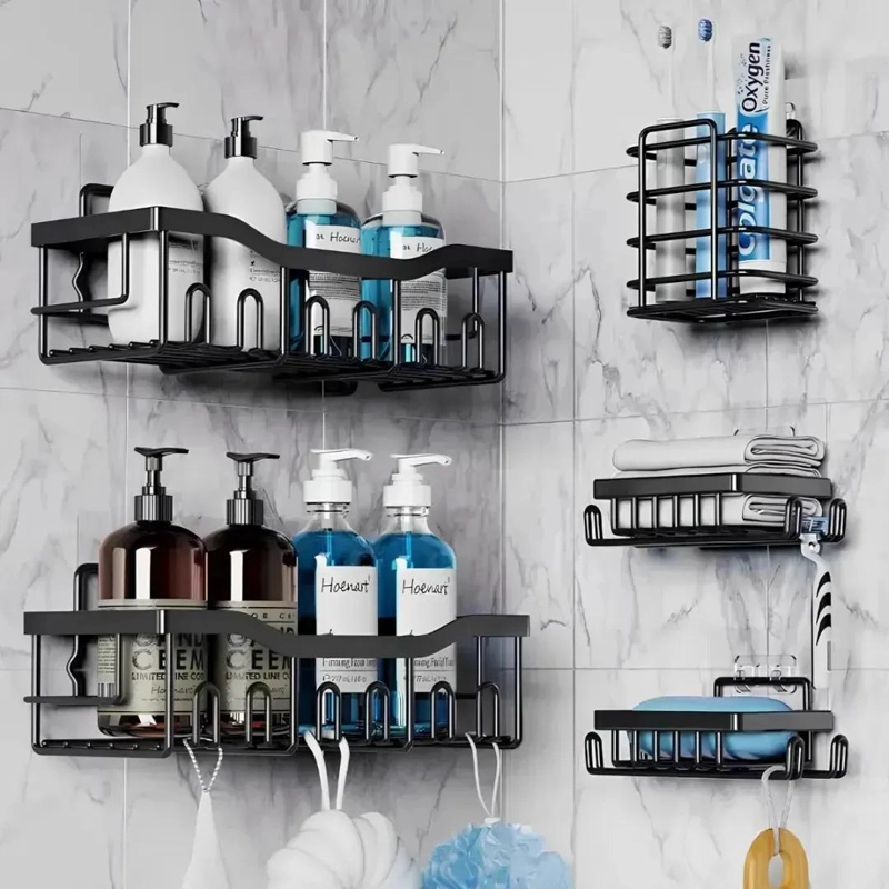 SET DE 5 ORGANIZADORES ESQUINERO PARA BAÑO DUCHA SIN PERFORAR - 6