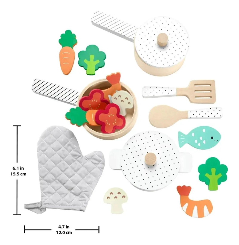 SET DE OLLAS Y SARTENES DE MADERA PARA PEQUEÑOS CHEFS - 2