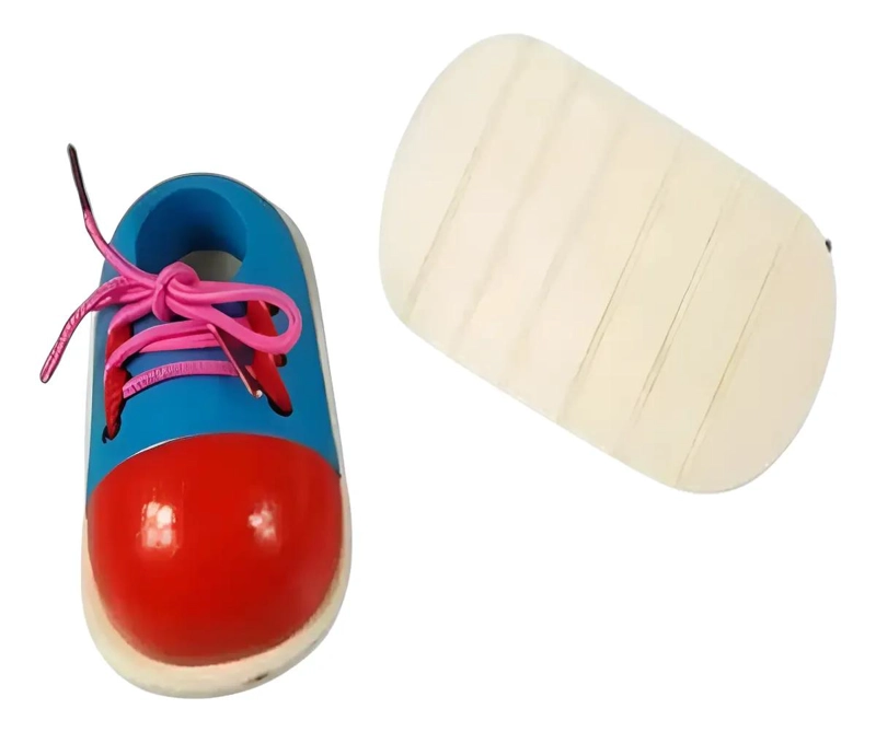 ZAPATO DE MADERA PARA APRENDER A ATAR CORDONES - 3