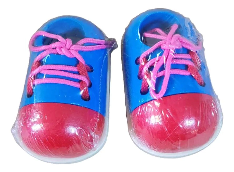 ZAPATO DE MADERA PARA APRENDER A ATAR CORDONES - 4