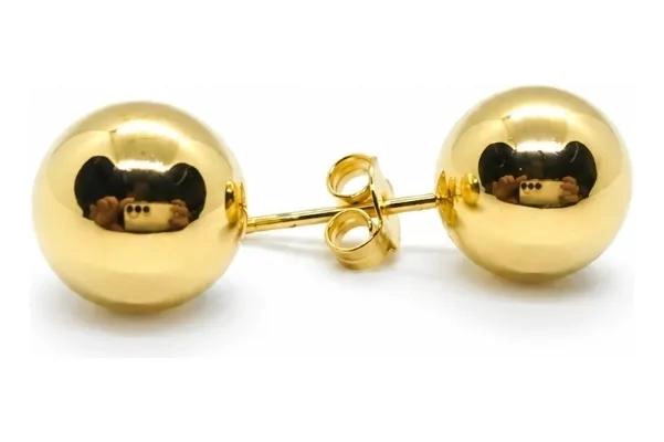 AROS ESFERA LISAS DE 10MM EN ENCHAPE DE ORO 18K - 10