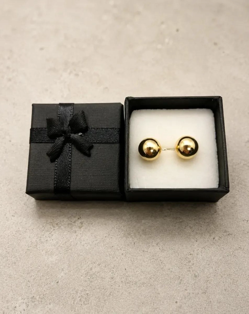 AROS ESFERA LISAS DE 10MM EN ENCHAPE DE ORO 18K - 4