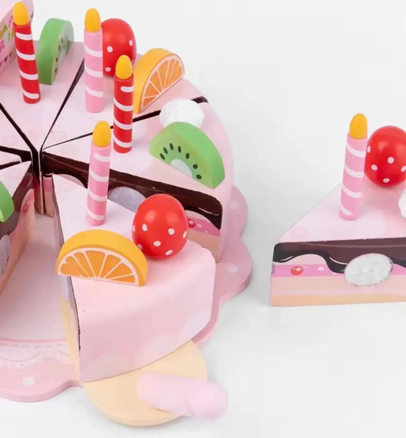 TORTA DE MADERA PARA CUMPLEAÑOS CON VELCRO 34 PIEZAS - 1