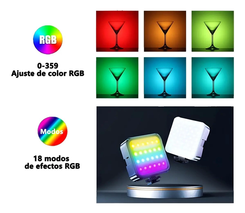 LUZ LED RGB REGULABLE PARA FOTOGRAFIA Y VIDEO - 7