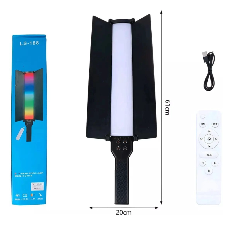 BARRA DE LUZ LED RGB PORTATIL CON CONTROL REMOTO - 3