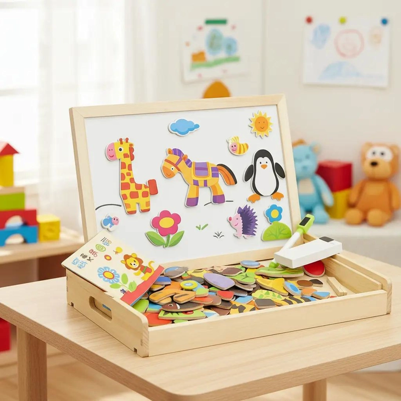 PIZARRA MAGNE TICA DIDACTICA INFANTIL DE MADERA 2 EN 1 - 3