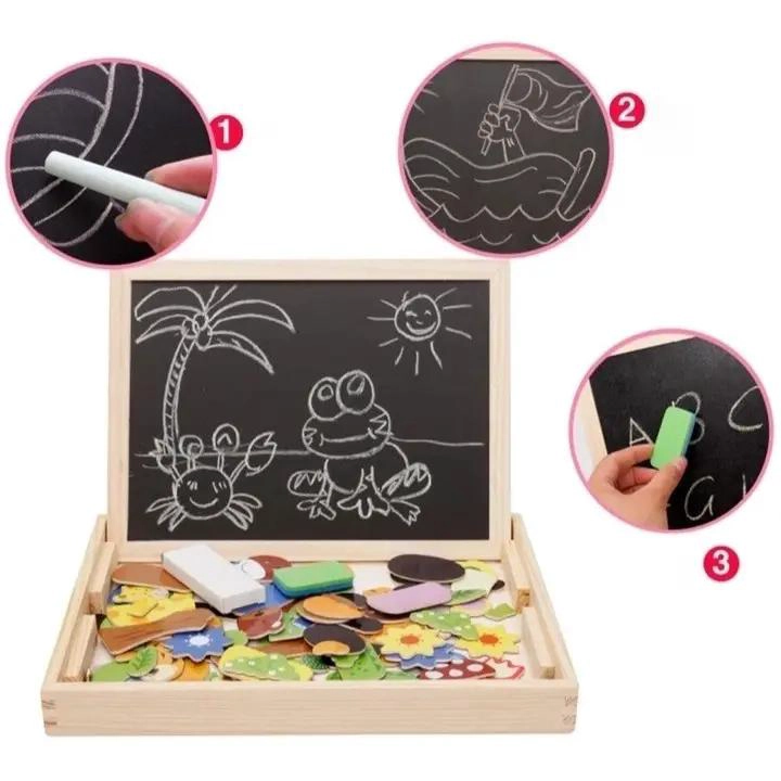 PIZARRA MAGNE TICA DIDACTICA INFANTIL DE MADERA 2 EN 1 - 6