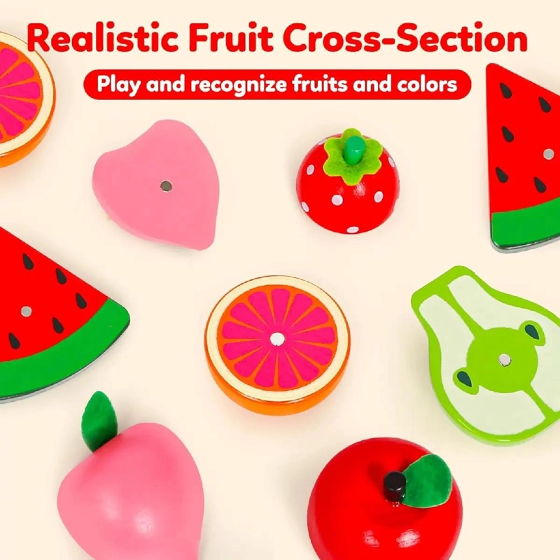 CANASTA DE FRUTAS DE MADERA MONTESSORI DIDACTICA PARA NIÑOS - 5