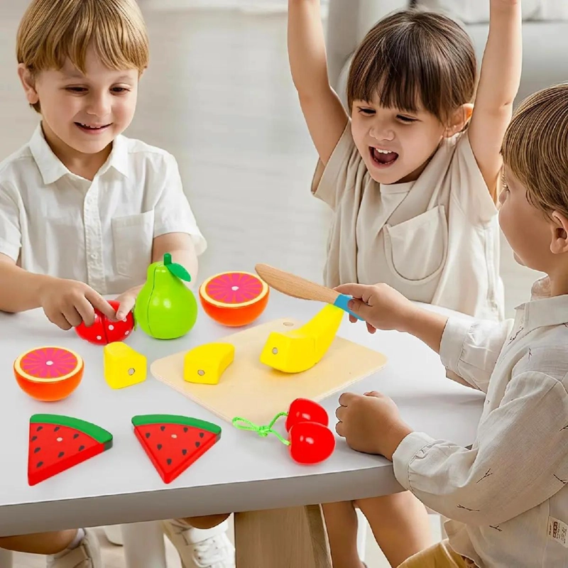 CANASTA DE FRUTAS DE MADERA MONTESSORI DIDACTICA PARA NIÑOS - 9