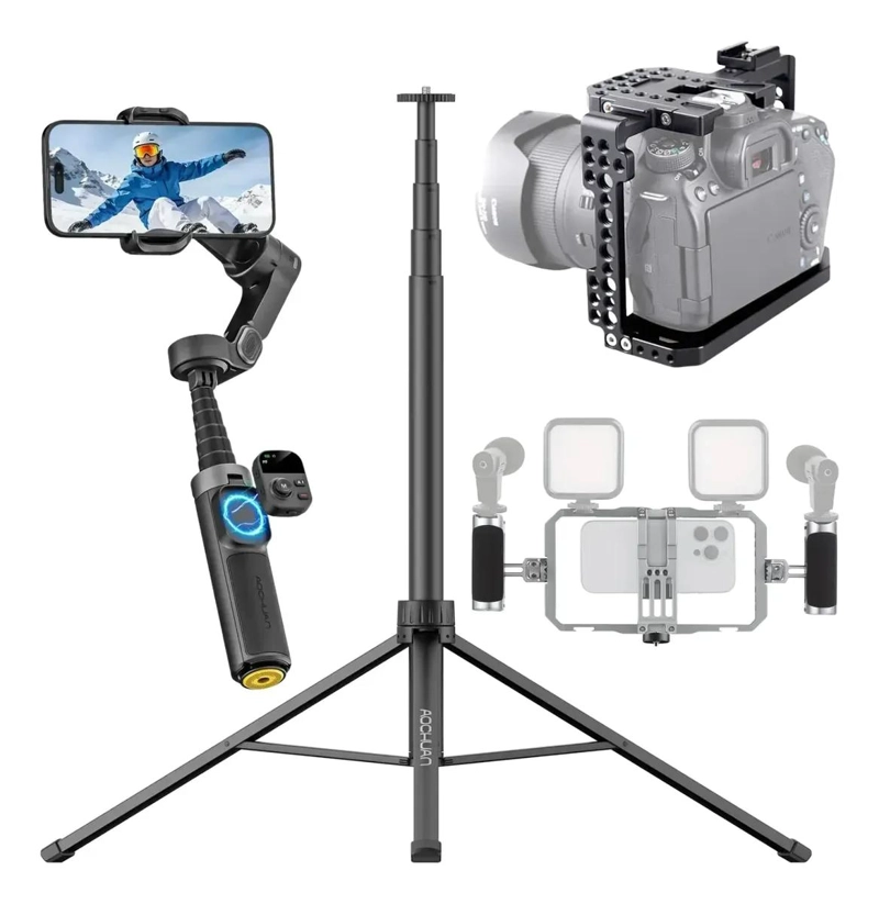 TRIPODE DE ALUMINIO AJUSTABLE PARA CAMARAS Y TELE FONOS - 1