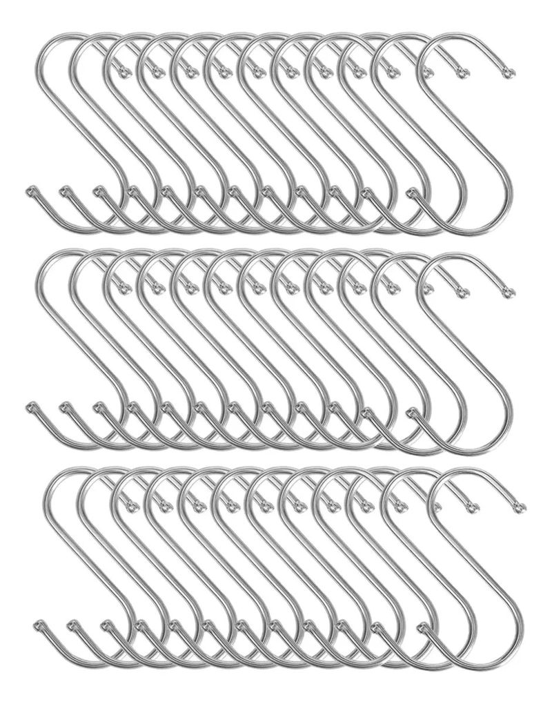 PAQUETE DE 40 GANCHOS EN FORMA DE S DE 9 CM PARA COLGAR - 1