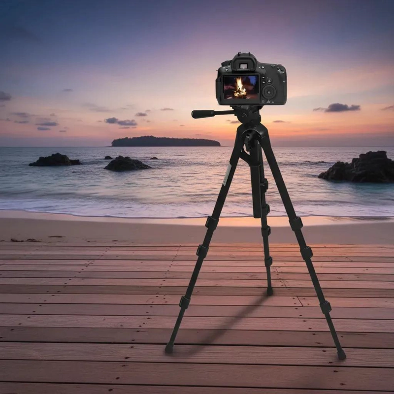 TRIPODE PROFESIONAL AJUSTABLE PARA CAMARA Y CELULAR DE 140 CM - 10