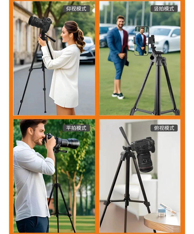 TRIPODE PROFESIONAL AJUSTABLE PARA CAMARA Y CELULAR DE 140 CM - 8