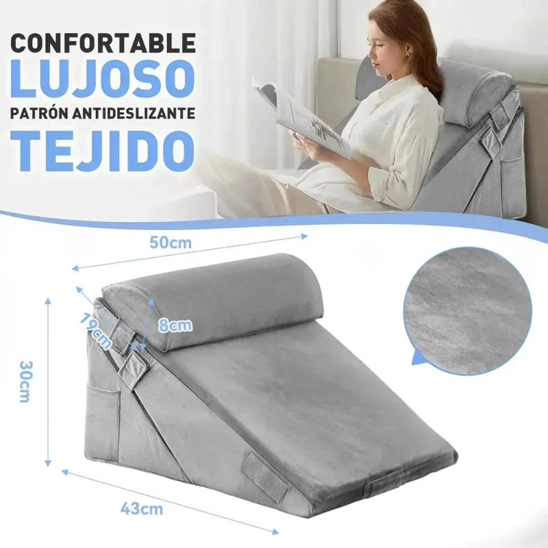 ALMOHADA CUÑA TRIANGULAR AJUSTABLE CON SOPORTE ERGONOMICO PARA ADULTOS - 6