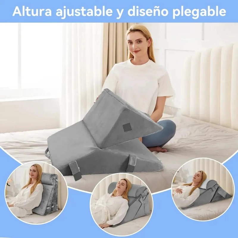 ALMOHADA CUÑA TRIANGULAR AJUSTABLE CON SOPORTE ERGONOMICO PARA ADULTOS - 7