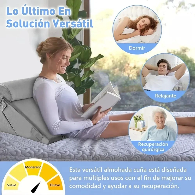 ALMOHADA CUÑA TRIANGULAR AJUSTABLE CON SOPORTE ERGONOMICO PARA ADULTOS - 8