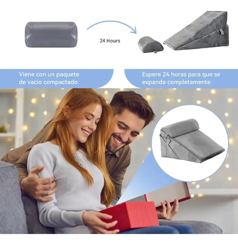 ALMOHADA CUÑA TRIANGULAR AJUSTABLE CON SOPORTE ERGONOMICO PARA ADULTOS - 9