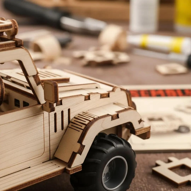 PUZZLE 3D ARMABLE DE MADERA JEEP PARA NIÑOS DE 8 A 13 AÑOS - 3