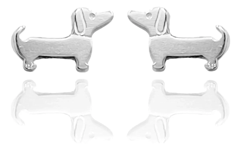AROS MINI PERRO SALCHICHA EN PLATA FINA 925 - 1