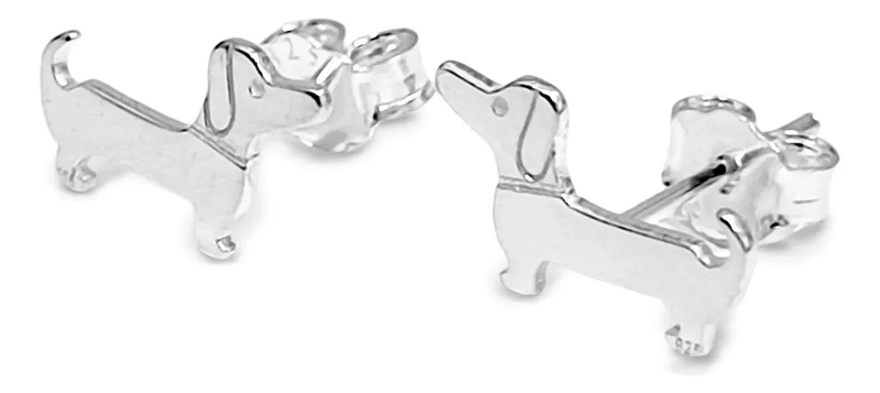 AROS MINI PERRO SALCHICHA EN PLATA FINA 925 - 2