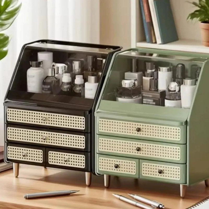 ORGANIZADOR DE MAQUILLAJE PREMIUM COLOR NEGRO CON COMPARTIMENTOS - 2