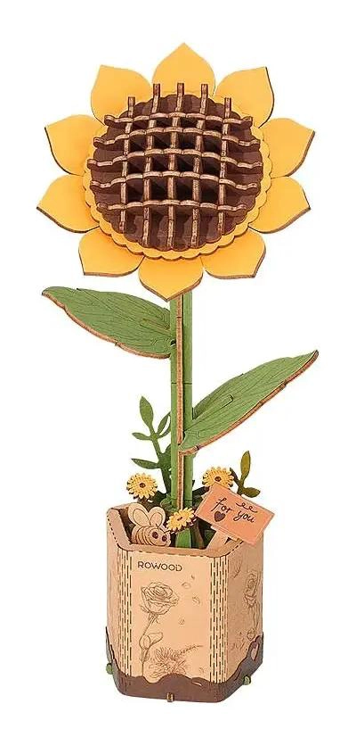 PUZZLE 3D DE MADERA GIRASOL 86 PIEZAS PARA ARMAR - 1