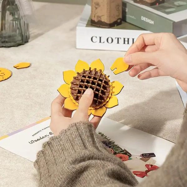 PUZZLE 3D DE MADERA GIRASOL 86 PIEZAS PARA ARMAR - 2