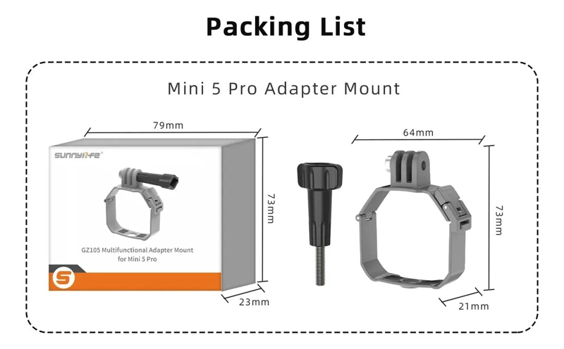 SOPORTE PARA CAMARA DE ACCION COMPATIBLE CON DRONES DJI MINI 5 PRO - 5