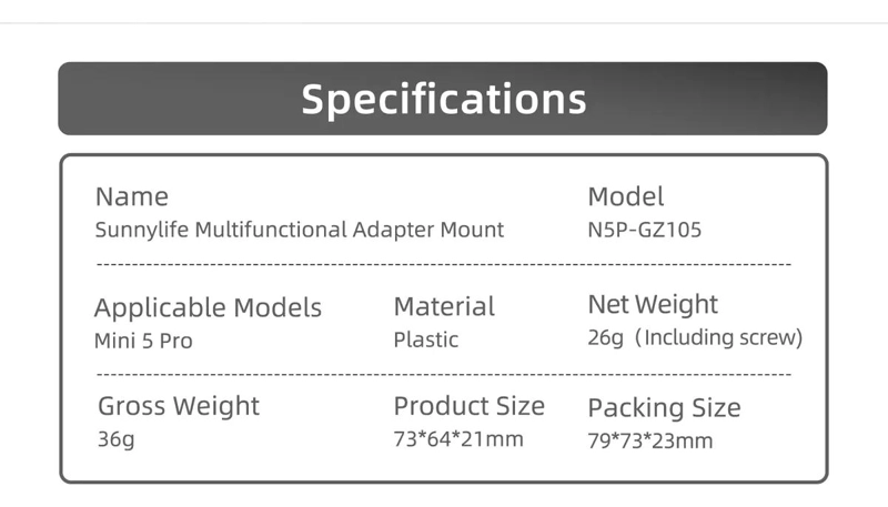 SOPORTE PARA CAMARA DE ACCION COMPATIBLE CON DRONES DJI MINI 5 PRO - 6