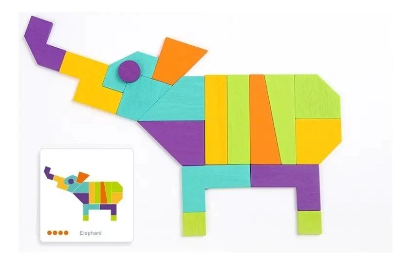 PUZZLE 3D DE MADERA 21 PIEZAS TEMATICA ARTE PARA NIÑOS - 2