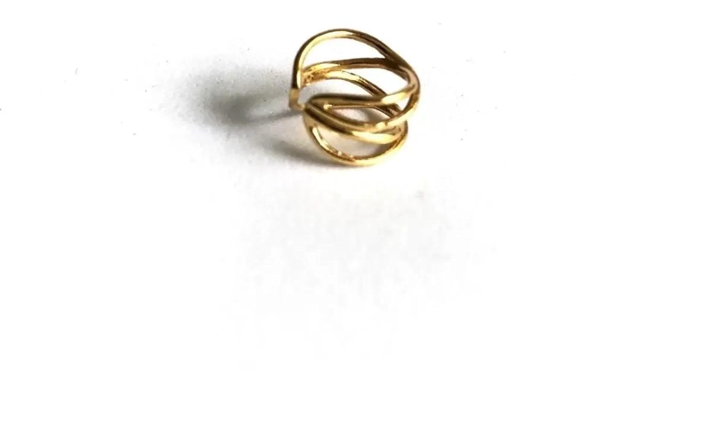 EARCUFF DOBLE CRUZADO EN PLATA BAÑADA EN ORO - 1