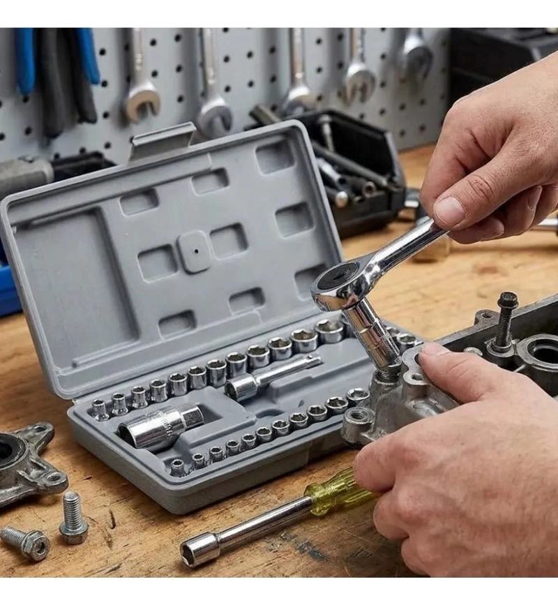 KIT DE HERRAMIENTAS MECANICAS 40 PIEZAS PARA VEHICULOS Y BICICLETAS - 1