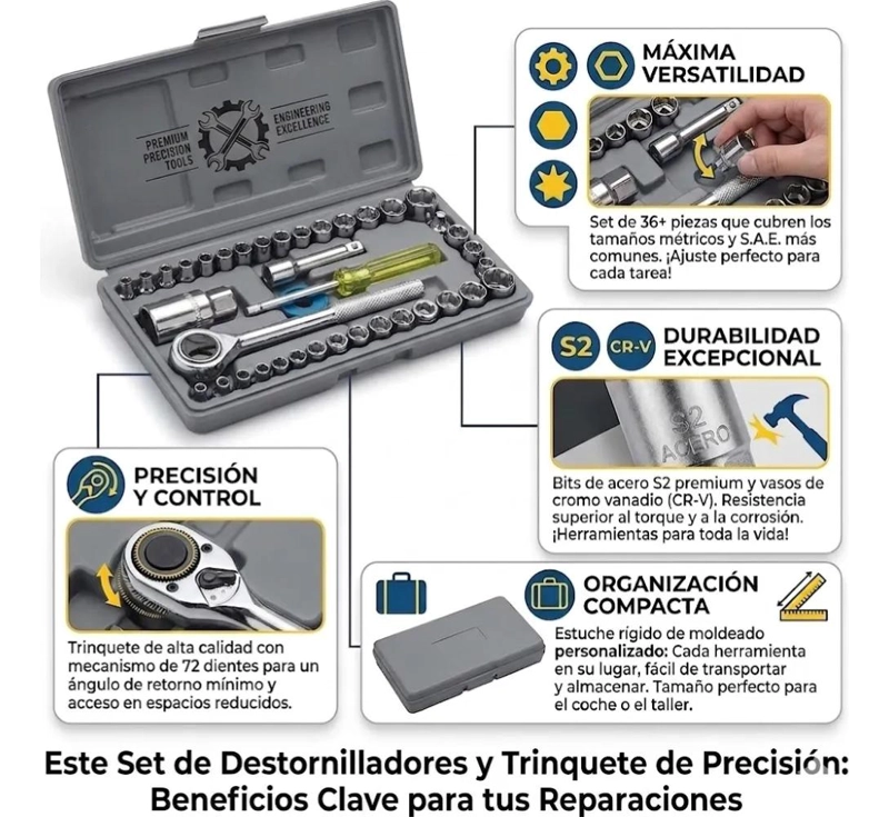KIT DE HERRAMIENTAS MECANICAS 40 PIEZAS PARA VEHICULOS Y BICICLETAS - 3