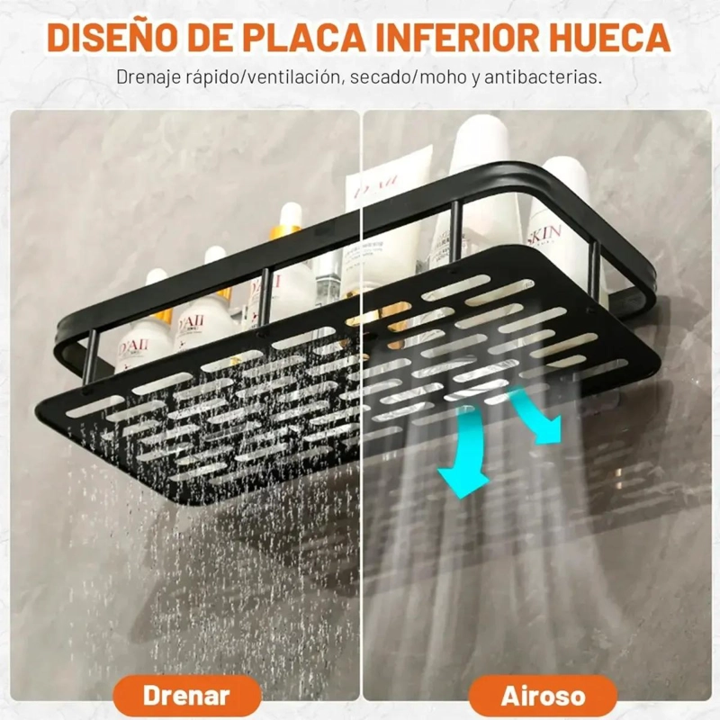 ESTANTE FLOTANTE DE ALUMINIO PARA BAÑO Y COCINA - 3