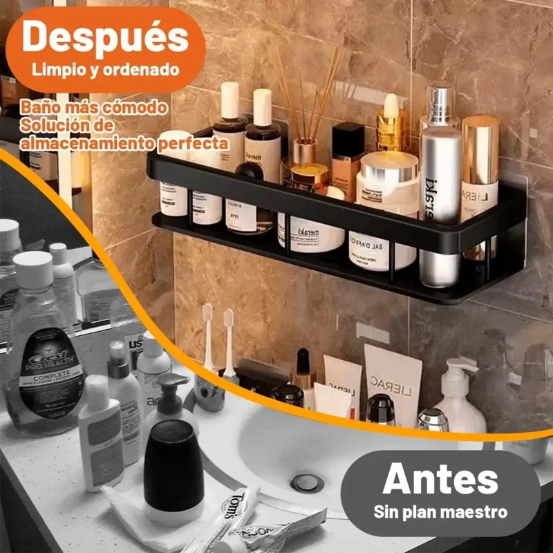 ESTANTE FLOTANTE DE ALUMINIO PARA BAÑO Y COCINA - 6