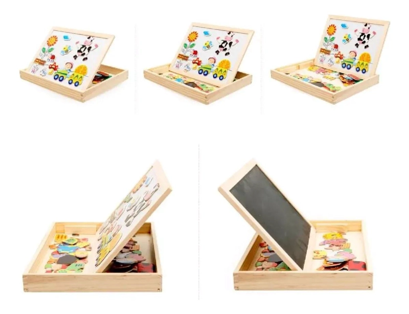 PIZARRA DIDACTICA 2 EN 1 DE MADERA PARA NIÑOS - 10