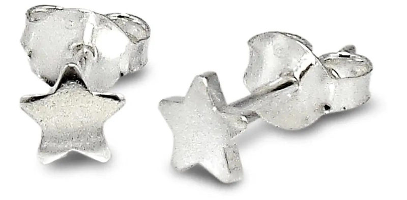 AROS ESTRELLA MINI DE PLATA FINA 925 PARA BRILLAR - 1