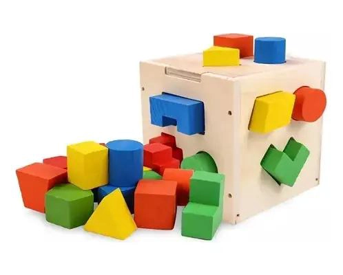 CUBO EDUCATIVO DE MADERA PARA APRENDIZAJE INFANTIL - 1