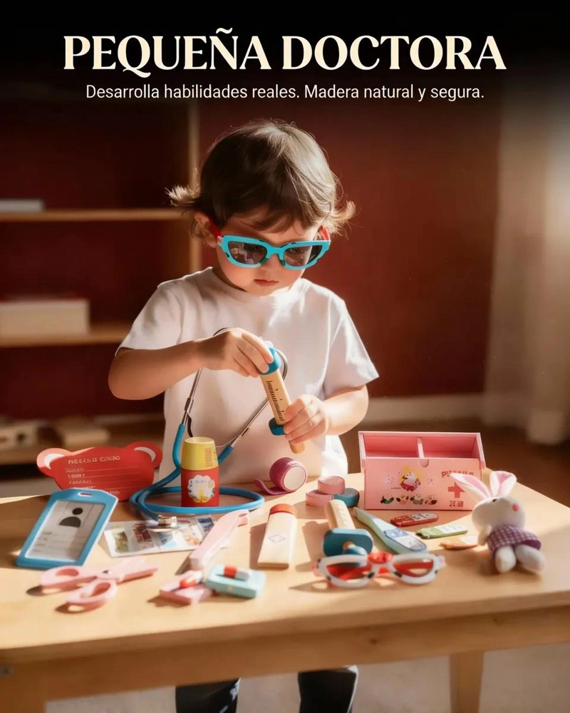 SET DE JUEGO DE ROLES ME DICO Y DENTISTA PARA NIÑOS DE MADERA - 3