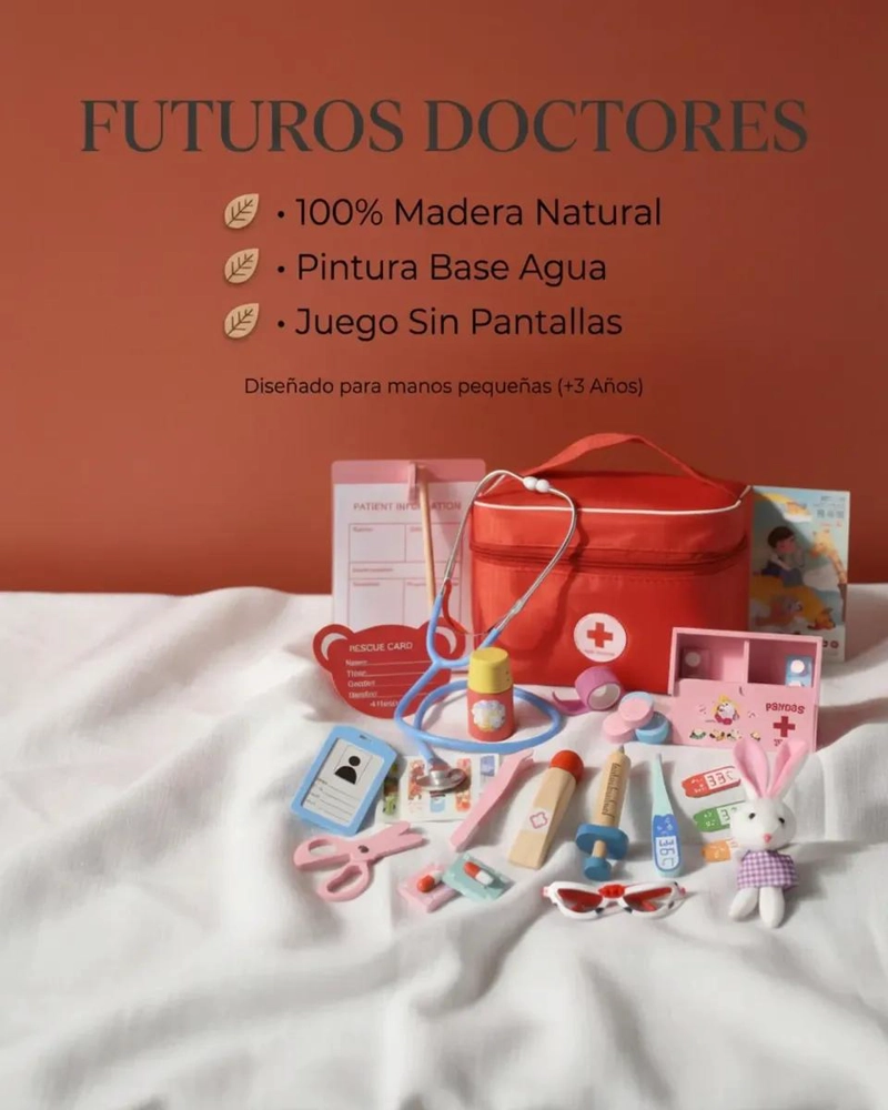 SET DE JUEGO DE ROLES ME DICO Y DENTISTA PARA NIÑOS DE MADERA - 6