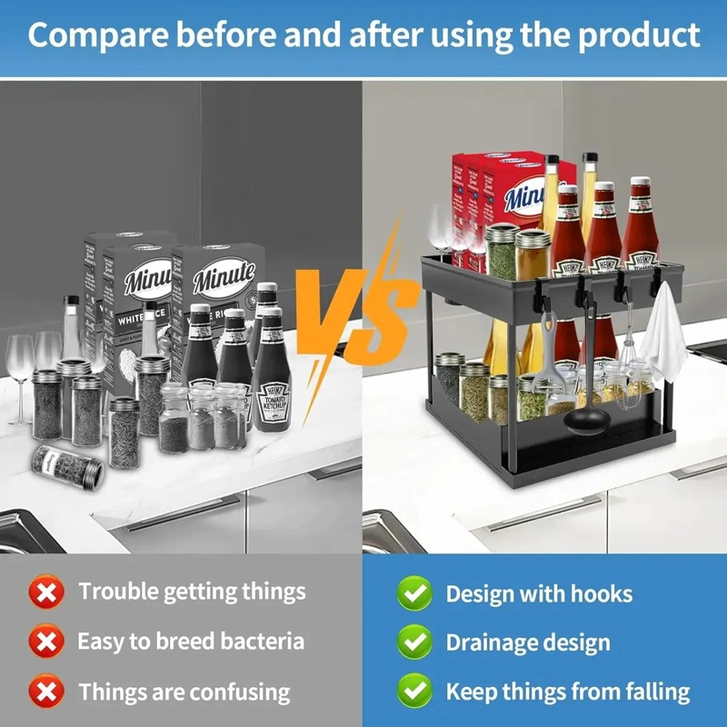 ORGANIZADOR EXTRAIBLE PARA FREGADERO Y GABINETE DE COCINA - 3