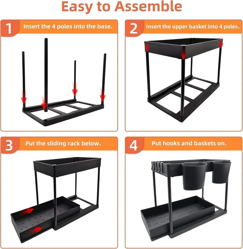 ORGANIZADOR EXTRAIBLE PARA FREGADERO Y GABINETE DE COCINA - 7