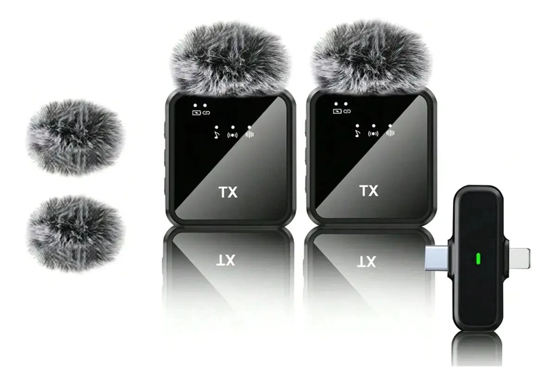 MICROFONO INALAMBRICO DE SOLAPA DUAL PARA GRABACIONES DE AUDIO - 1