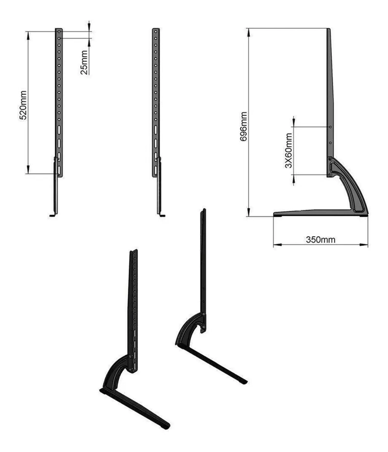SOPORTE UNIVERSAL PARA TV DE 36 A 75 PULGADAS CON AJUSTE DE ALTURA - 3