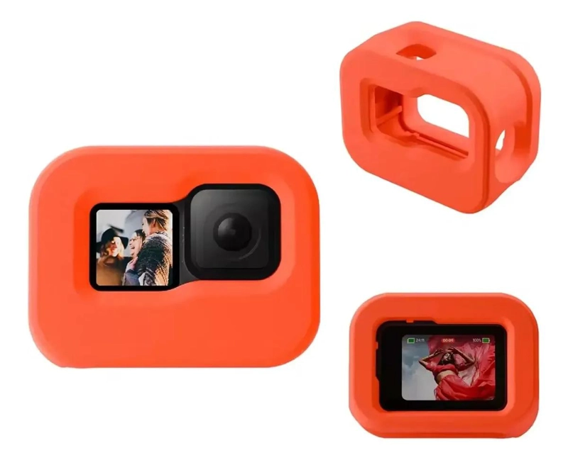 FUNDA FLOTANTE NARANJA PARA CAMARAS DE ACCION - 1