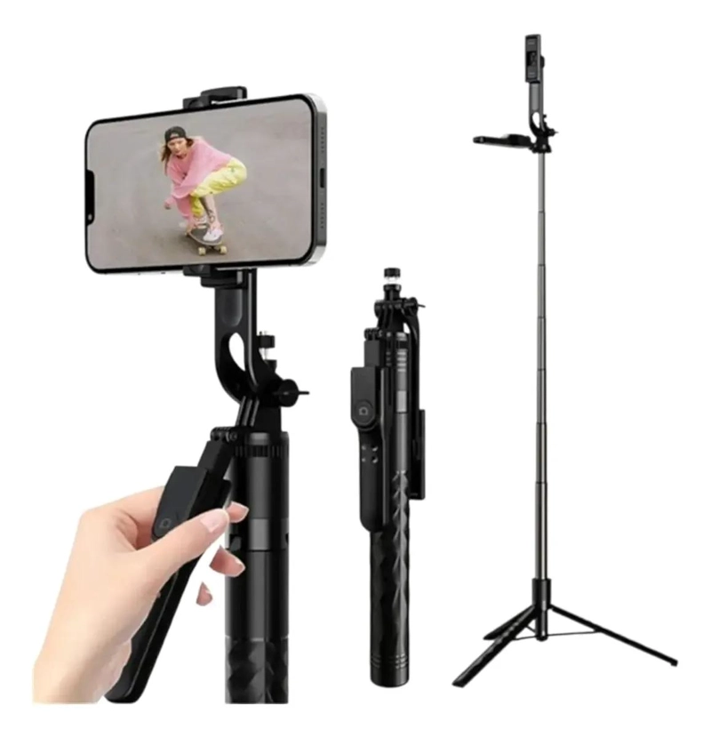 TRIPODE Y PALO SELFIE EXTENSIBLE DE 170 CM PARA TELE FONOS - 3