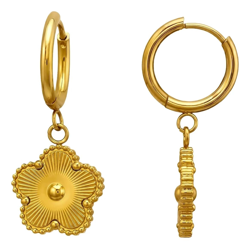 AROS HUGGIES FLOR COLGANTE EN ACERO QUIRURGICO - 2